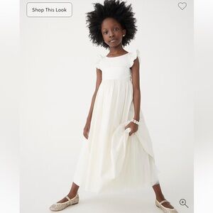 J. Crew Ivory Ruffle Sleeve Dress